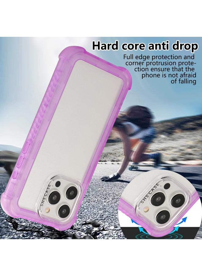 S-TOP Case For iPhone 14 Transparent Matte TPU Hybrid PC 3-in-1 Phone Case - Image 5