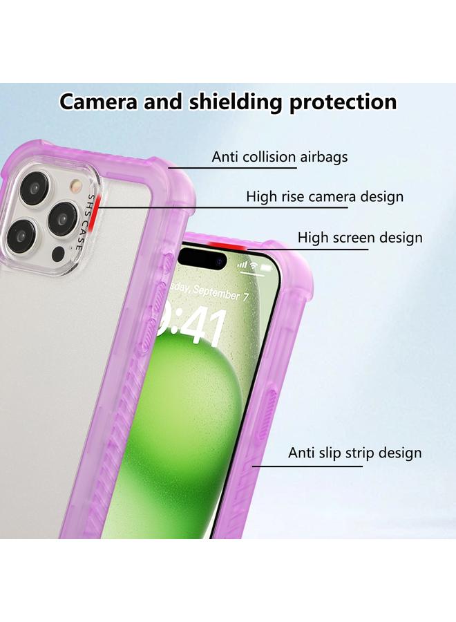 S-TOP Case For iPhone 14 Transparent Matte TPU Hybrid PC 3-in-1 Phone Case - Image 2