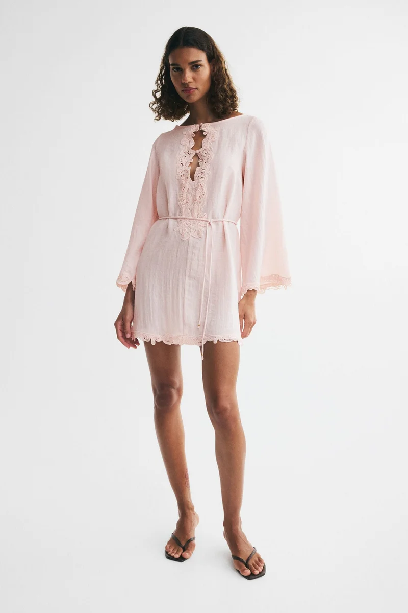 Lace-trimmed dress