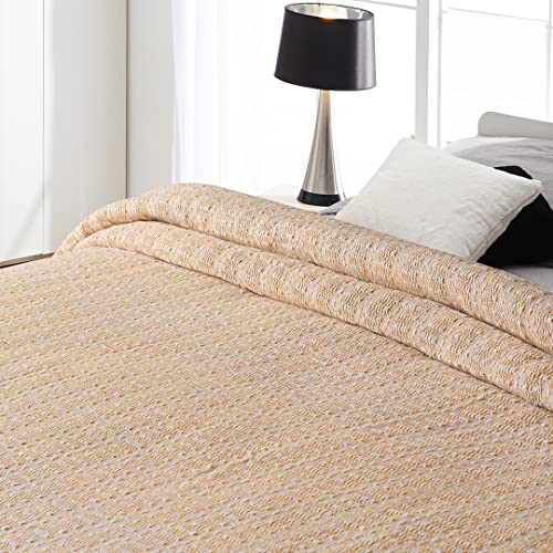 SASHAA WORLD Striped Super Soft & Breathable Throw Blanket | Throw Blanket for Living Room, Bed, Sofa & Chair | Yellow Throw Blanket | 200 x 150 cm - Image 4