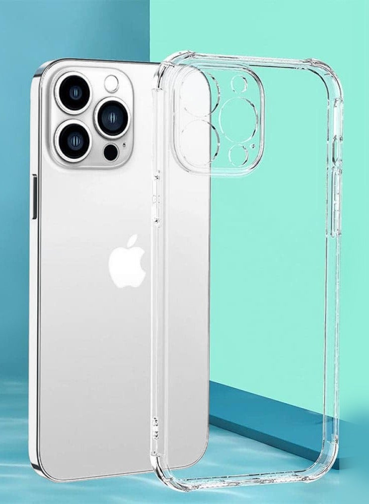 iPhone 14 Pro Max Case Clear Soft Flexible TPU Anti-Shock Slim Transparent Back Cover with Reinforced Bumper Corners - Image 2