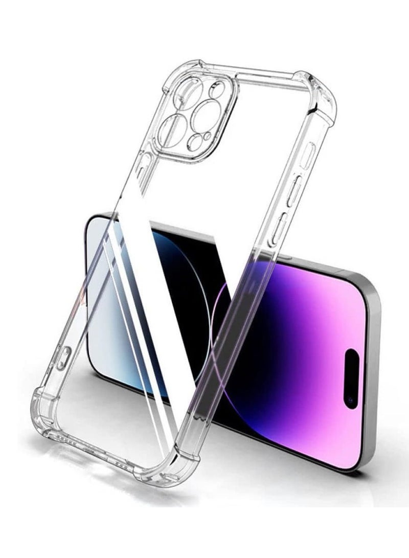 iPhone 14 Pro Max Case Clear Soft Flexible TPU Anti-Shock Slim Transparent Back Cover with Reinforced Bumper Corners - Image 1