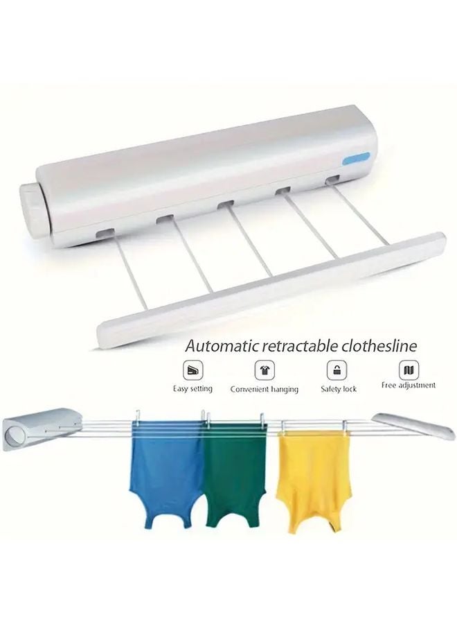 4pcs Rope Retractable Clothesline Heavy Duty Automatic Space Saving Indoor Outdoor - Image 2