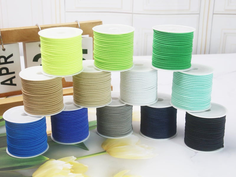 ZHFMLY 12Rolls Colored Elastic Stretch String 2Mm Blue Elastic Round Beaded Cord For Pony Silicone Bubble Beads Large Hole Bead Keychain Bracelet Small Bungee Shock Cord For Diy Crafts & Sewing 300Ft(Zh170) - Image 4