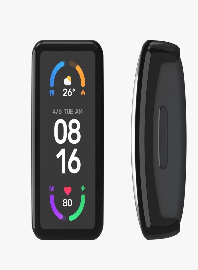 kwmobile Case Compatible with Fitbit Inspire 3 / Inspire 2 / Ace 3 Case - 2X TPU Silicone Fitness Tracker Cover - Black/Silver - Image 5