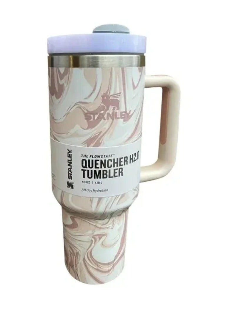 Stanley 40 Oz Tumbler with Handle and Straw – Leak Resistant Flip Lid, Vacuum Insulated., Stainless Steel Portable Travel Mug – Keeps Drinks Hot or Cold for Hours - Image 1