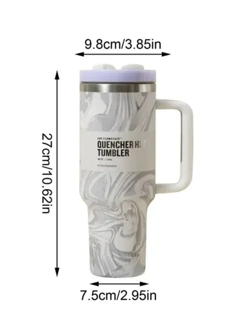 Stanley 40 Oz Tumbler with Handle and Straw – Leak Resistant Flip Lid, Vacuum Insulated., Stainless Steel Portable Travel Mug – Keeps Drinks Hot or Cold for Hours - Image 3