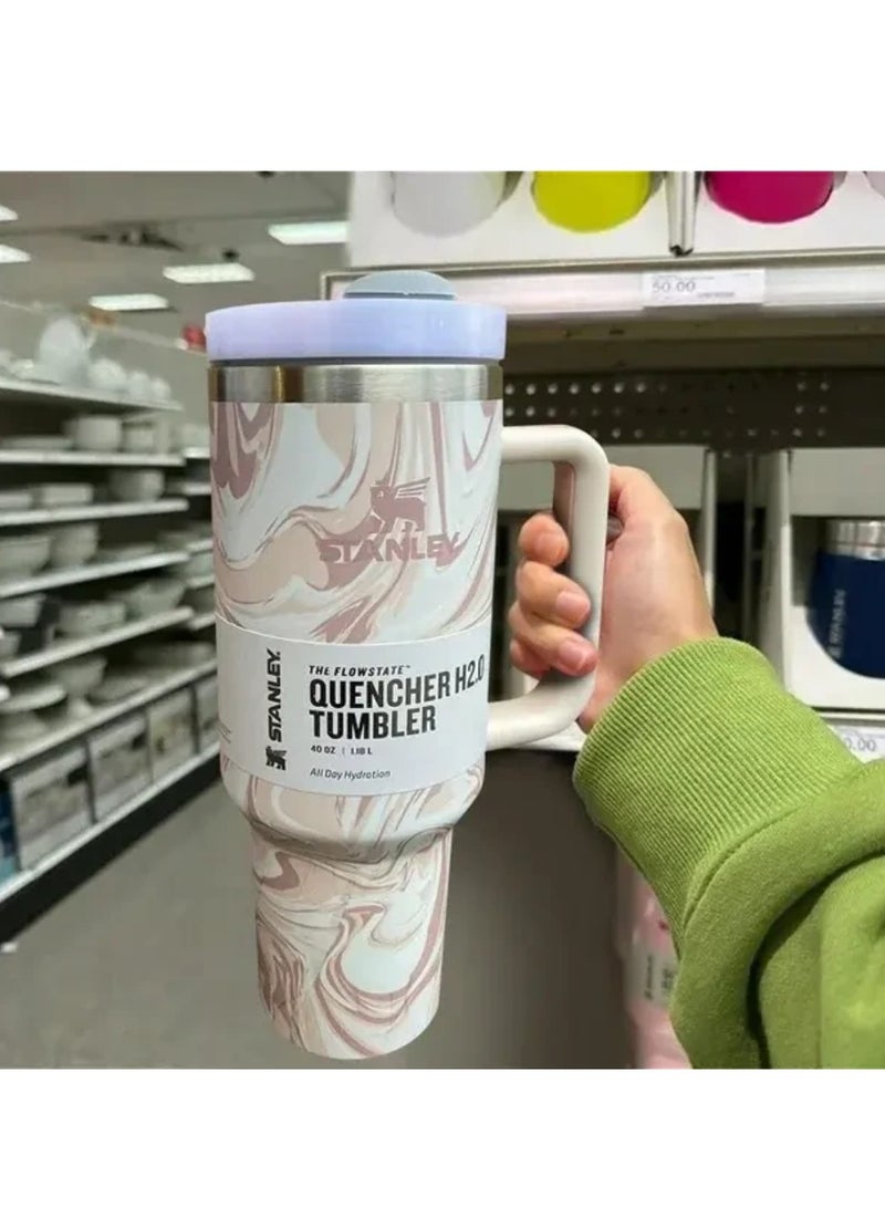 Stanley 40 Oz Tumbler with Handle and Straw – Leak Resistant Flip Lid, Vacuum Insulated., Stainless Steel Portable Travel Mug – Keeps Drinks Hot or Cold for Hours - Image 4