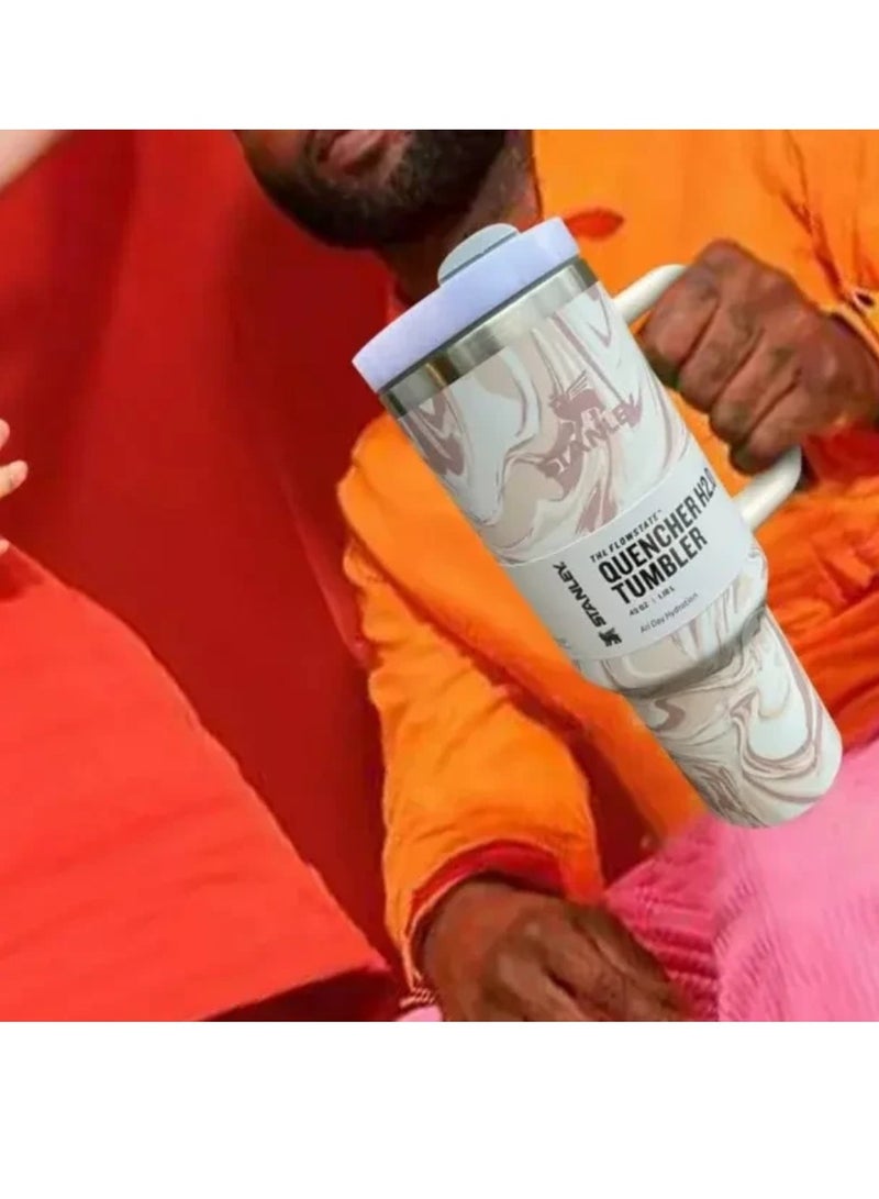 Stanley 40 Oz Tumbler with Handle and Straw – Leak Resistant Flip Lid, Vacuum Insulated., Stainless Steel Portable Travel Mug – Keeps Drinks Hot or Cold for Hours - Image 5