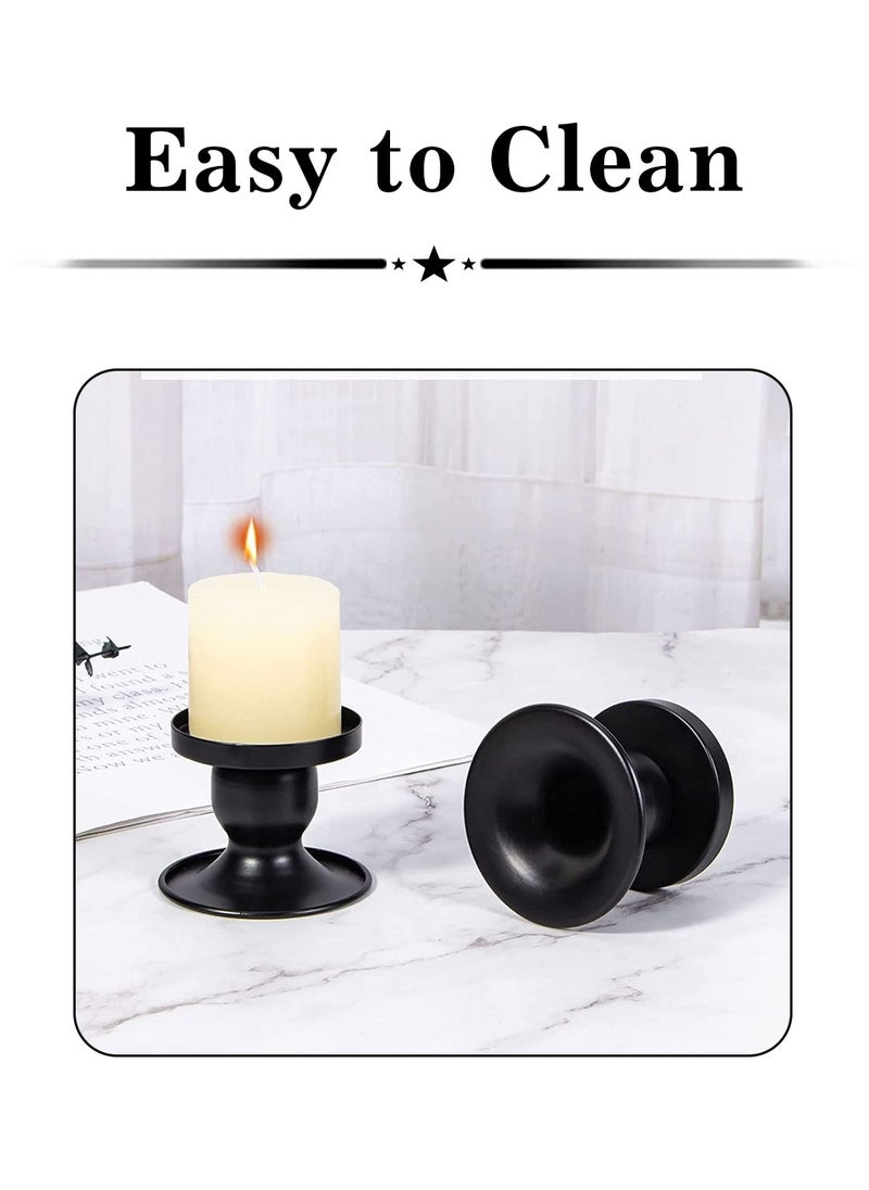 LEOKOR - 3Pcs Black Dual-purpose Candle Holders for Pillar Candles and Taper Candle - Image 1