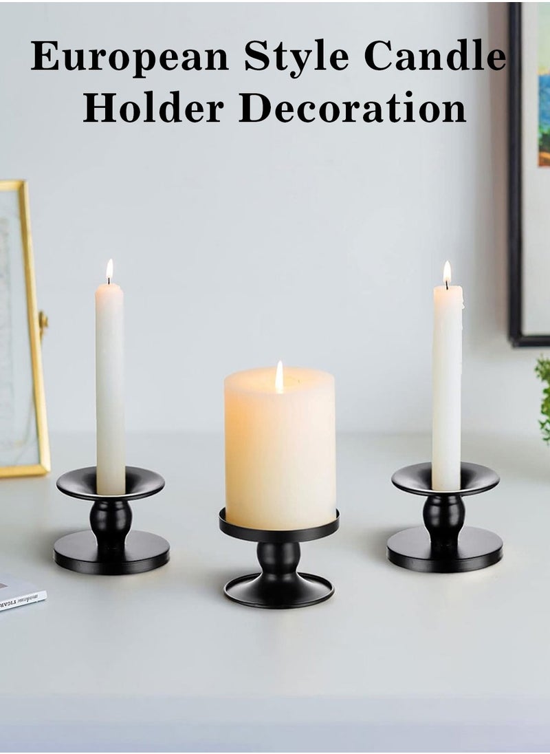 LEOKOR - 3Pcs Black Dual-purpose Candle Holders for Pillar Candles and Taper Candle - Image 1