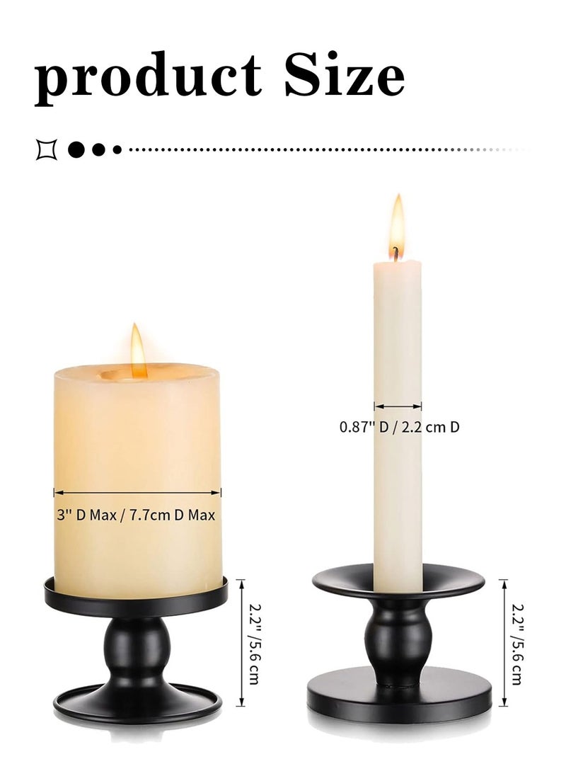 LEOKOR - 3Pcs Black Dual-purpose Candle Holders for Pillar Candles and Taper Candle - Image 1