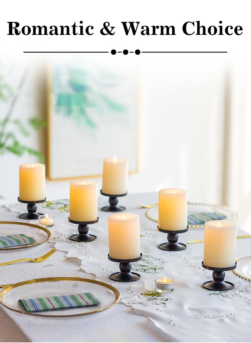 LEOKOR - 3Pcs Black Dual-purpose Candle Holders for Pillar Candles and Taper Candle - Image 1