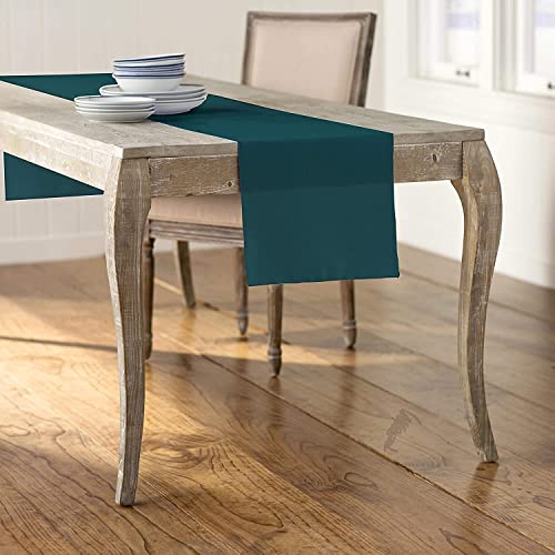 LA Linen Polyester Poplin Table Runner 14 by 108-Inch, Dark Teal - Image 4