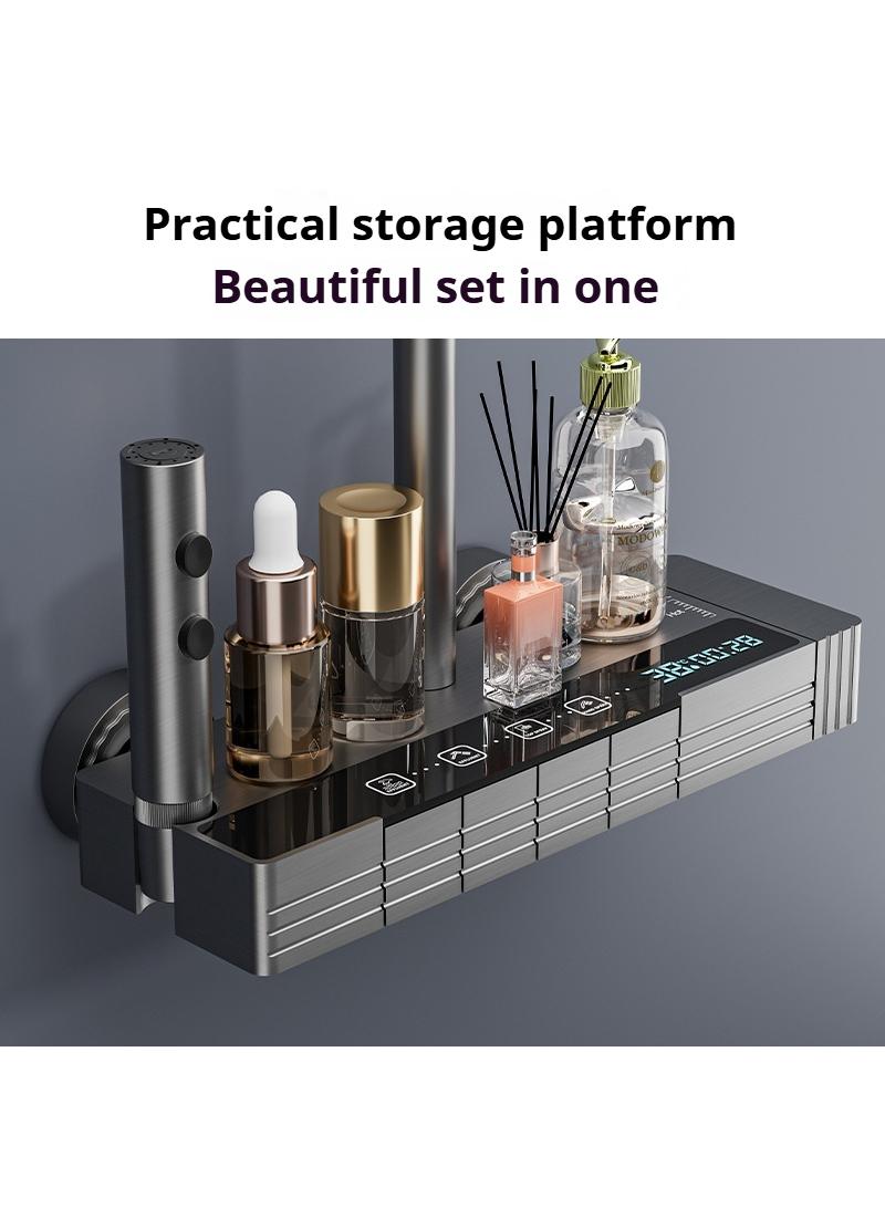 Y&D Piano Key Shower Faucet Set White Digital Display Shower System 4 Function Bathroom Rain Shower Combo Set Brass Bathtub Faucet With 3 Mode Hand Shower And Bidet Sprayer  - Image 3