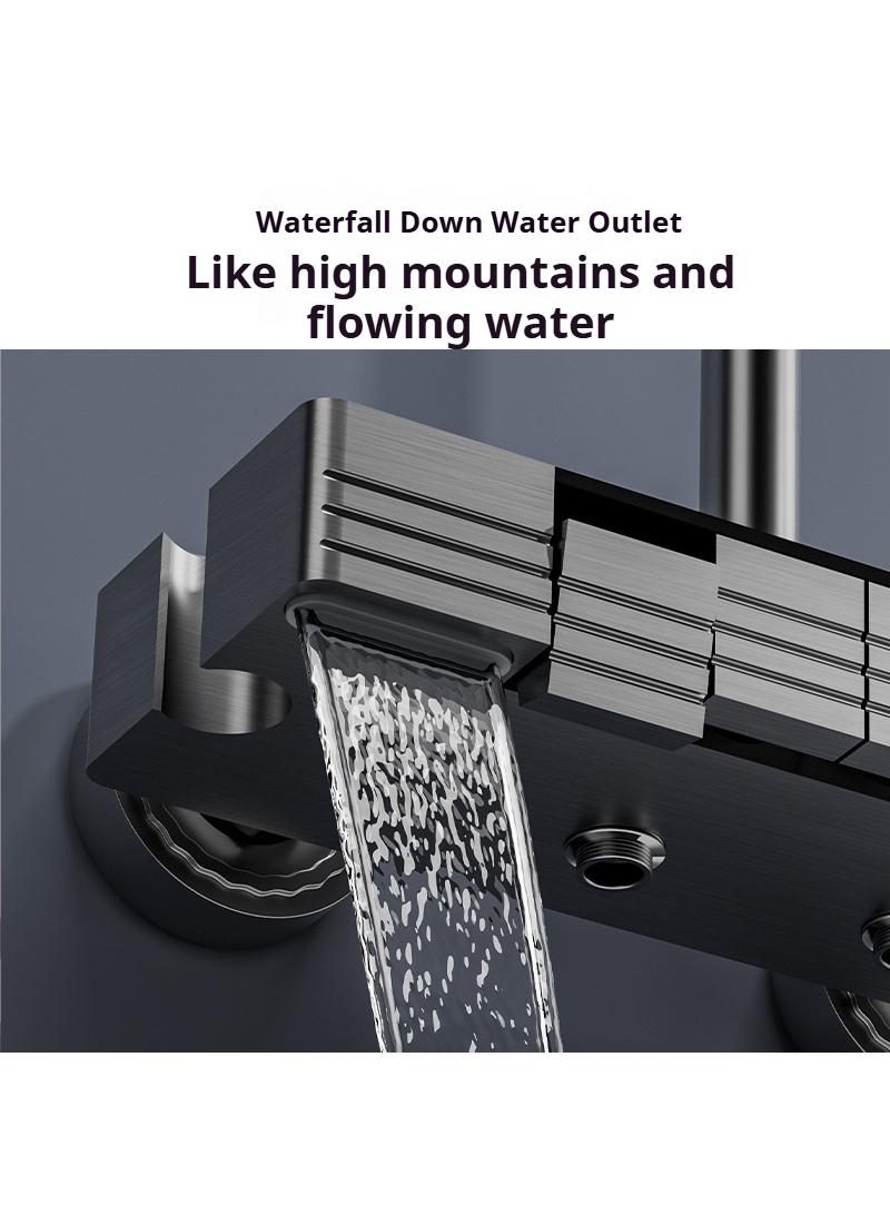 Y&D Piano Key Shower Faucet Set White Digital Display Shower System 4 Function Bathroom Rain Shower Combo Set Brass Bathtub Faucet With 3 Mode Hand Shower And Bidet Sprayer  - Image 4