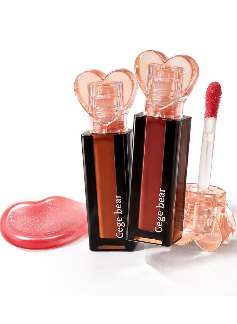 Gege bear Hydrating Lip Glaze Moisturizing Lip Gloss Long Lasting Lip Tint Lightweight Smooth Lip Makeup for Women 01 Lychee Cinerea - Image 1