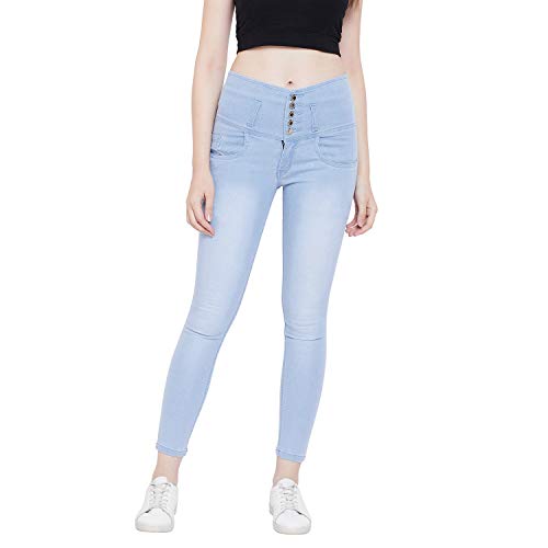 Nifty Women's Denim Stretchable High Waist Jeans (1236, Sky Blue, 32) - Image 1