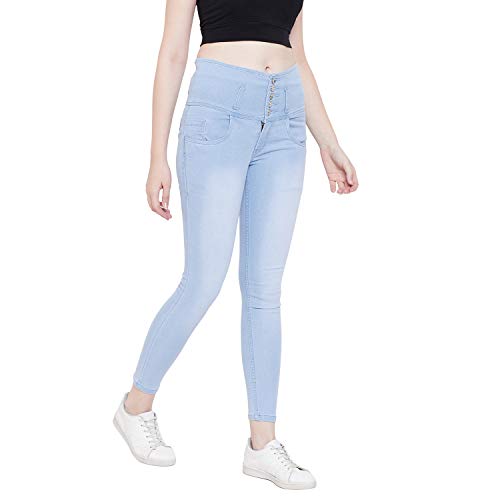 Nifty Women's Denim Stretchable High Waist Jeans (1236, Sky Blue, 32) - Image 2