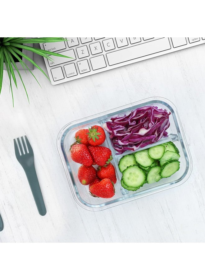 M MCIRCO M MCIRCO [5-Pack, 36 oz] Glass Meal Prep Containers 3 Compartment with Lids, Glass Lunch Containers,Food Prep Lunch Box,Bento Box,Microwave, Oven, Freezer, Dishwasher (4.5 Cups)  - Image 5