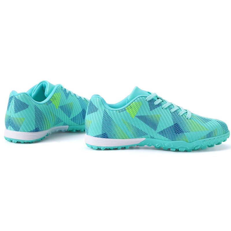 TUYSKE Youth Soccer Cleats for Boys and Girls Indoor Turf Football Shoes with Lace Up Closure for Kids Mint Green - Image 5