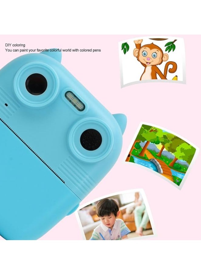 Generic Kids Digital Print Camera, 1080P HD Dual Len Support Selfie Video Timer Games Fill Light DIY Coloring, 2.8" IPS Color Screen for Boys, Girls (Sky Blue)  - Image 3