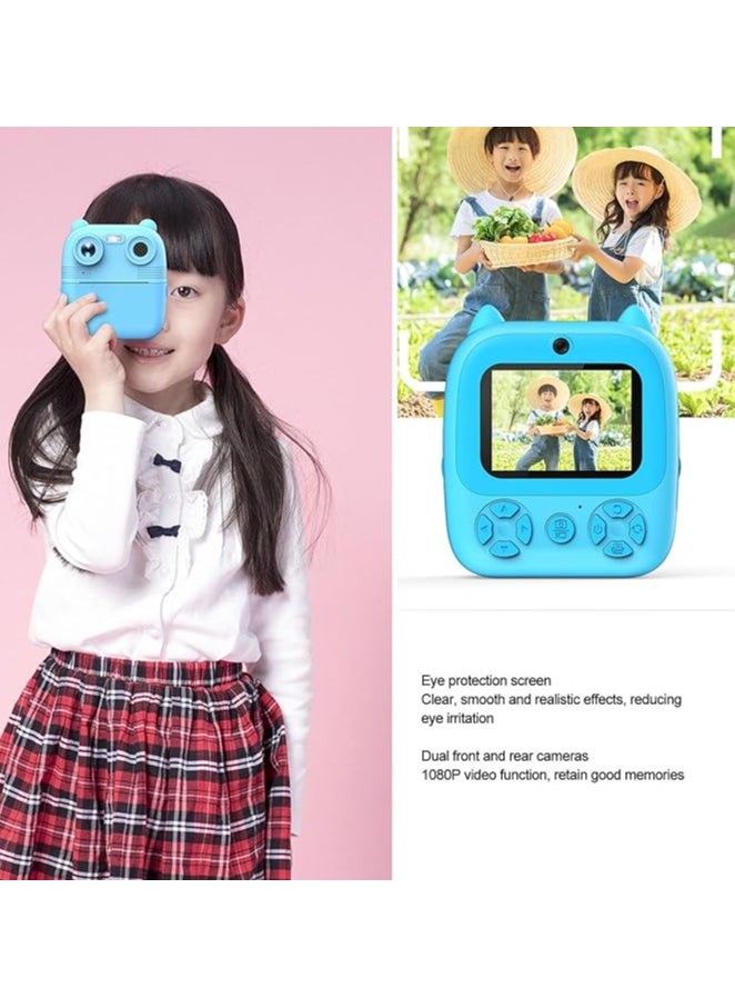 Generic Kids Digital Print Camera, 1080P HD Dual Len Support Selfie Video Timer Games Fill Light DIY Coloring, 2.8" IPS Color Screen for Boys, Girls (Sky Blue)  - Image 4