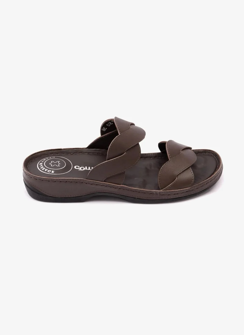 كومفورت بلس COMFORT PLUS MATTE LEATHER WOMEN SANDALS BROWN