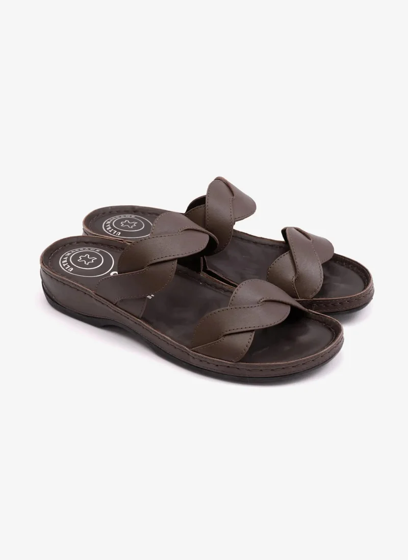 كومفورت بلس COMFORT PLUS MATTE LEATHER WOMEN SANDALS BROWN