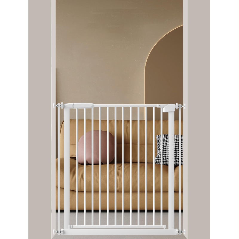 DEARBB Extra Wide Baby Gate Ultra Narrow Spacing 30117736 Pressure Mounted Double Lock Swing Auto Close Walk Through Metal Safety Pet Gate for Stairs and House Doorway Kitchen