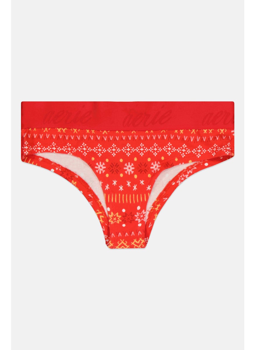 Aerie Women Printed Underwear Panty, Red  - Image 2
