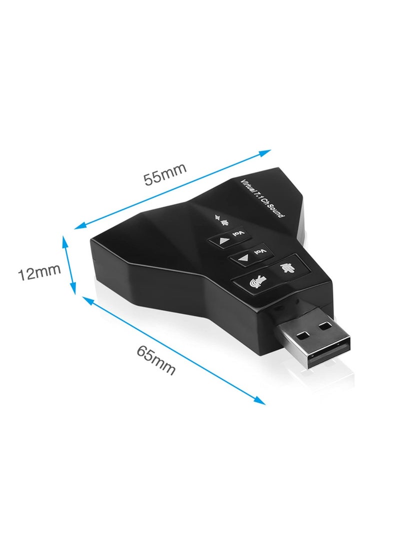 قطعة واحدة من محول قنوات بطاقة الصوت الخارجية الافتراضية USB 3D 7.1 لأجهزة الكمبيوتر المحمول وأجهزة Macbook، مزودة بميكروفونين / سماعة رأس - Image 5