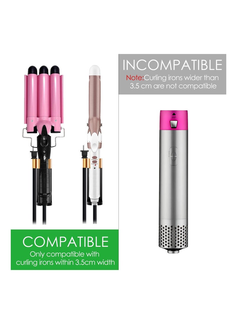 KASTWAVE حامل مكواة تجعيد 2 حزمة لتركيب على الحائط، منظم تخزين لأدوات تصفيف الشعر، رف معلق لتصفيف الشعر، قاعدة للحديد المسطح، قضبان تجعيد، مكواة فرد الشعر - Image 2