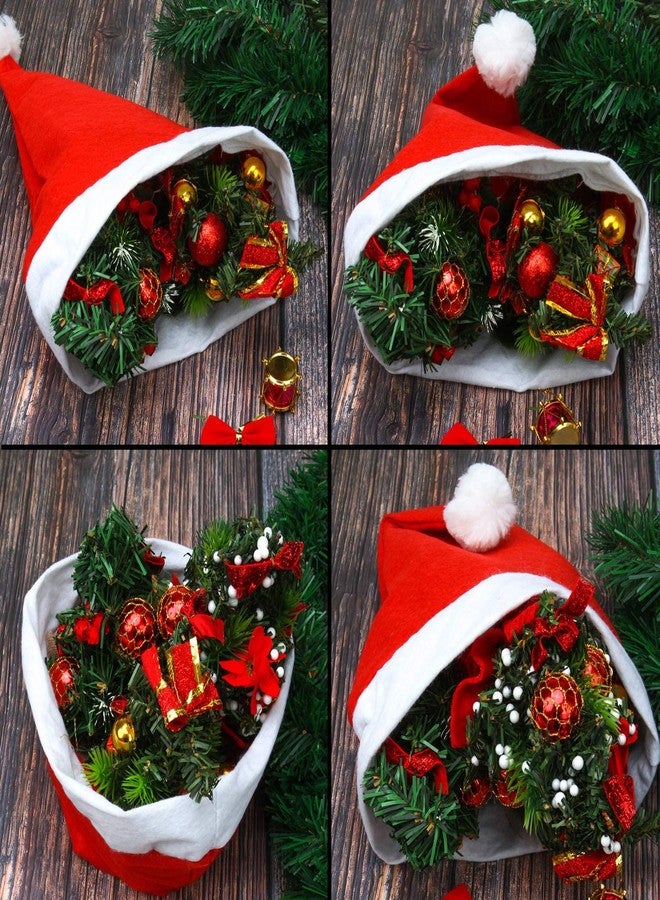 Elcoho 20 Pack Santa Red Hat Short Plush with White Cuffs Non-Woven Fabric Christmas Hat Santa Hat for Adults (Red) - Image 4