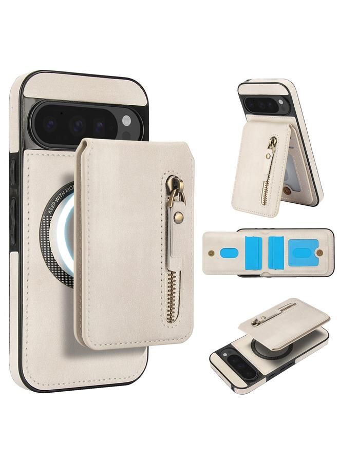 زبون جراب لهاتف Google Pixel 9 Pro XL مزود بسحاب ومحفظة من الجلد مع غطاء خلفي من MagSafe - Image 1