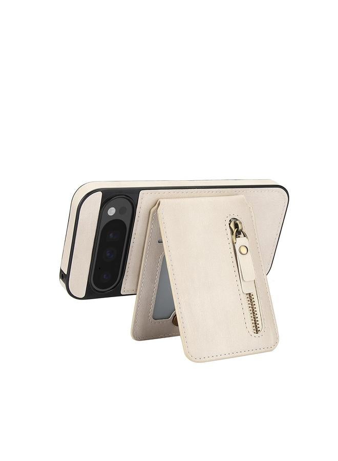 زبون جراب لهاتف Google Pixel 9 Pro XL مزود بسحاب ومحفظة من الجلد مع غطاء خلفي من MagSafe - Image 3