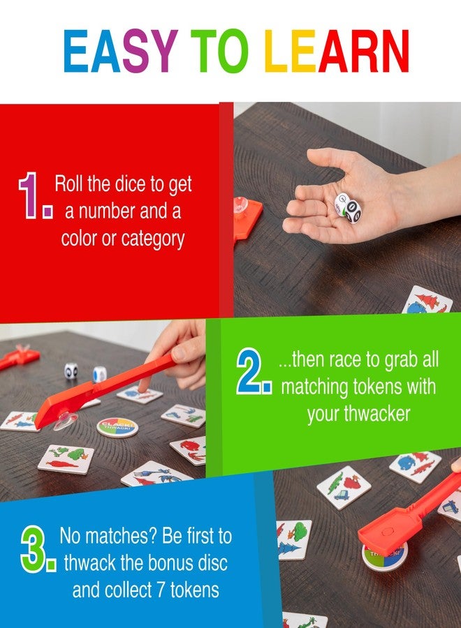 AMIGO Games CLACK! Thwack! The Grab-It-Fast Suction Cup Game! rolls the dice, find a match, and Thwack! Ideal for Families or Kids ages 6+ - Image 3
