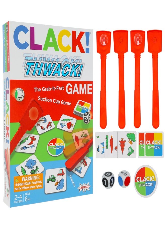 AMIGO Games CLACK! Thwack! The Grab-It-Fast Suction Cup Game! rolls the dice, find a match, and Thwack! Ideal for Families or Kids ages 6+ - Image 1