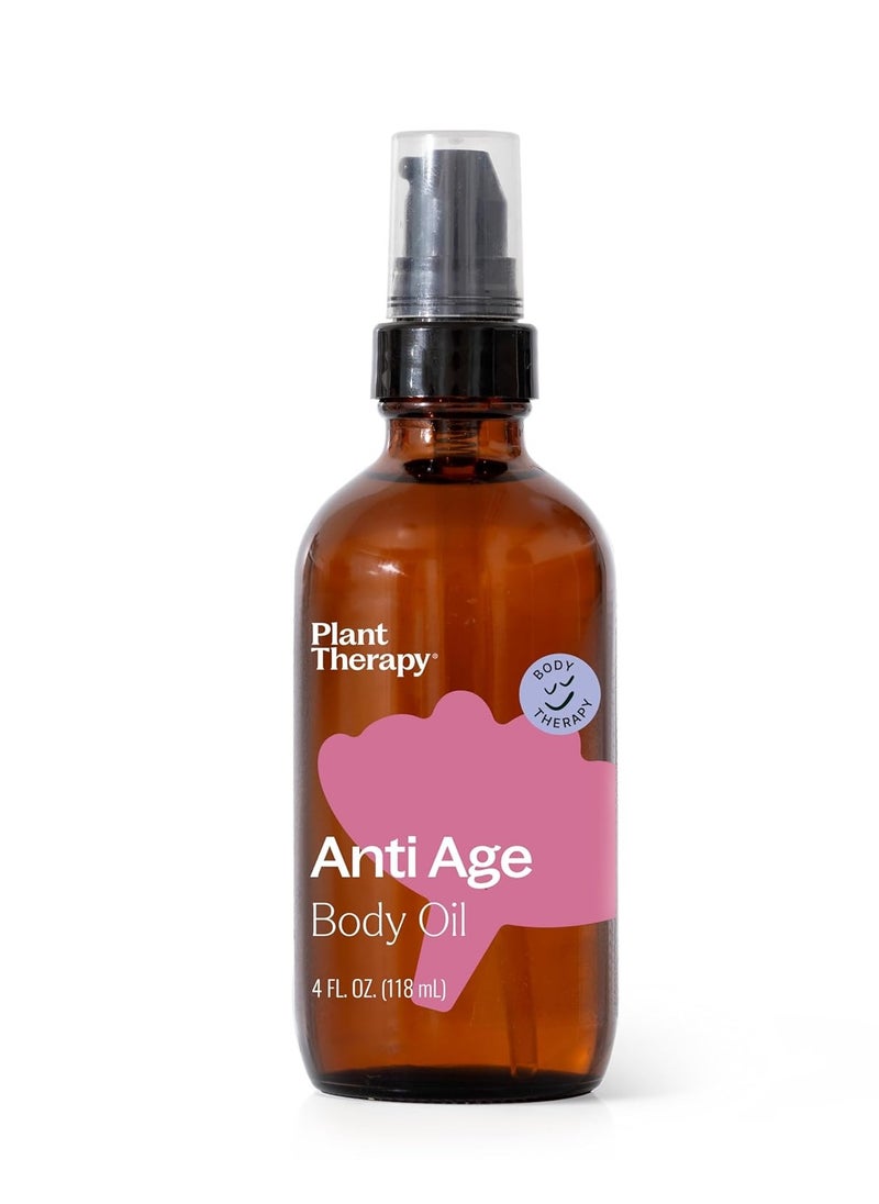 Plant Therapy Plant Therapy Anti Age Body Oil 4 oz Locks in Moisture for Supple, Radiant Looking Skin, Helps Reduce the Appearance of Fine Lines, Made with Frankincense, Sandalwood, & Rose Oil  - Image 1