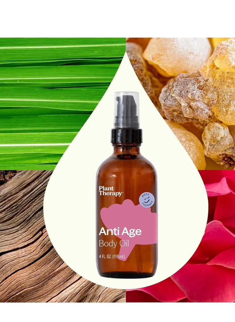 Plant Therapy Plant Therapy Anti Age Body Oil 4 oz Locks in Moisture for Supple, Radiant Looking Skin, Helps Reduce the Appearance of Fine Lines, Made with Frankincense, Sandalwood, & Rose Oil  - Image 2