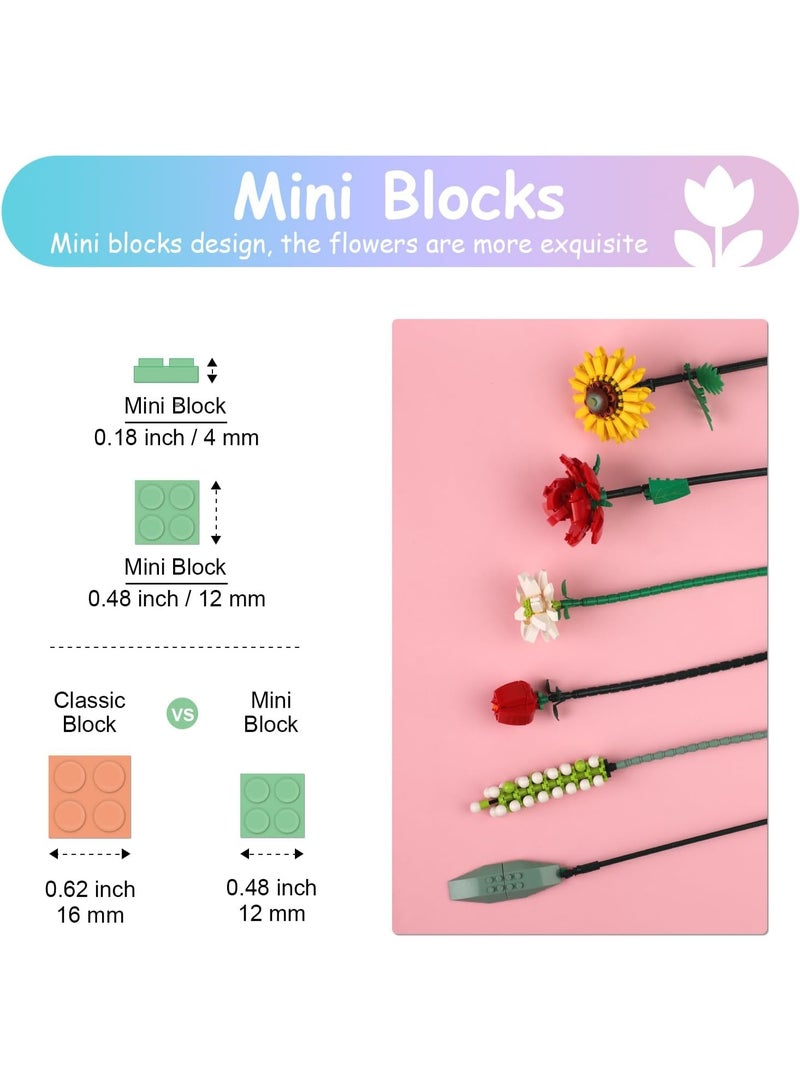 Bouquet Block Set, Flower Blocks, Artificial Flower Block Toys, Creative Projects for Adults Botanical Series, 568 PCS, Suitable for 8-12 Year Olds as Gifts  - Image 4