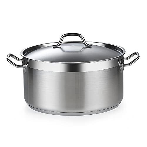 Cooks Standard Dutch Oven Casserole with Lid, 9 Quart Professional Stainless Steel Stockpots, Silver - Image 1