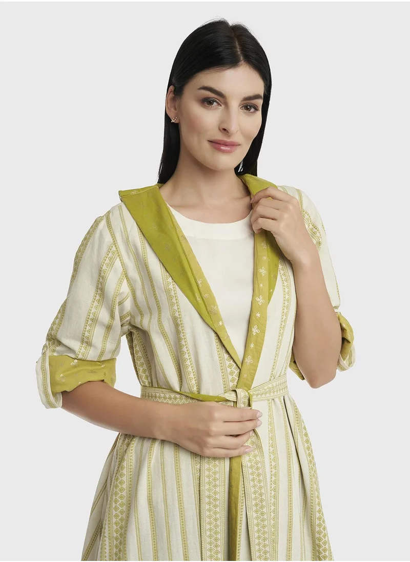 كشخة Cotton Jacquard Fancy Cut Long Jacket