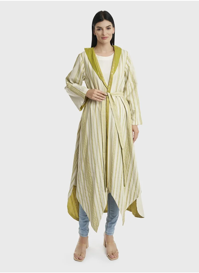 كشخة Cotton Jacquard Fancy Cut Long Jacket