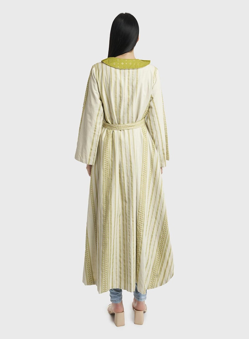 KASHKHA Cotton Jacquard Fancy Cut Long Jacket - Image 4