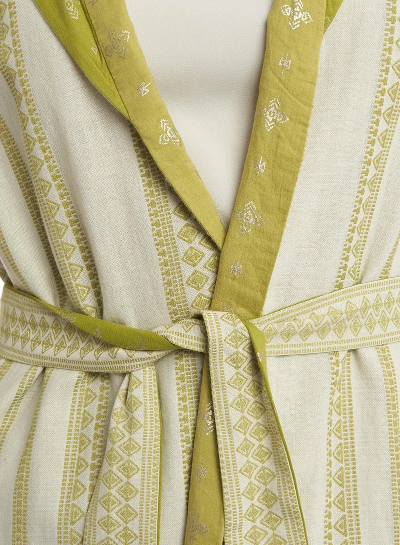 KASHKHA Cotton Jacquard Fancy Cut Long Jacket