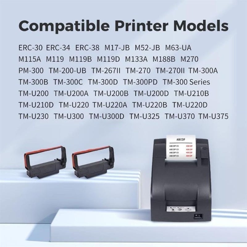 24 حزمة شريط طابعة أسود متوافق مع TM U220 U230 U210 U370 U300C NK506 ERC30 ERC34 ERC38 - Image 3