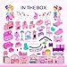 TOMLEON Dollhouse with 4 Princesses 4 Unicorns Dog Furniture and Accessories Pink and Purple Dream Doll House Toy for Little Girls 5 Rooms wGarden Furniture and Accessories Gift for Girls Ages 27 - Image 3