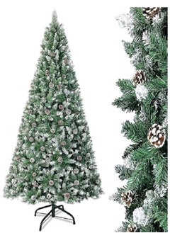 Christmas tree with white artificial snow effect, size 210 cm