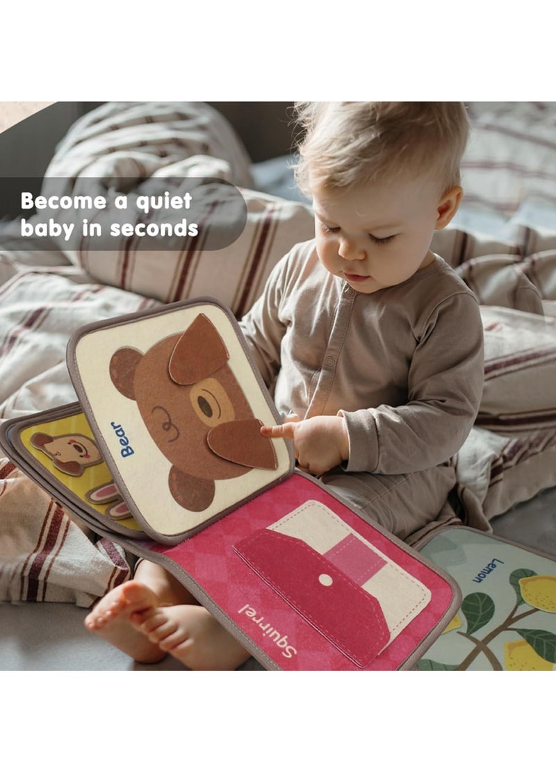 KASTWAVE - Busy Book for Toddlers, Soft Cloth Books, Baby Books, Quiet Book Montessori Toy, Early Learning Developmental Plush Soft Activity Book, Interactive Books for Toddlers Infants, Sensory Busy Books - Image 1
